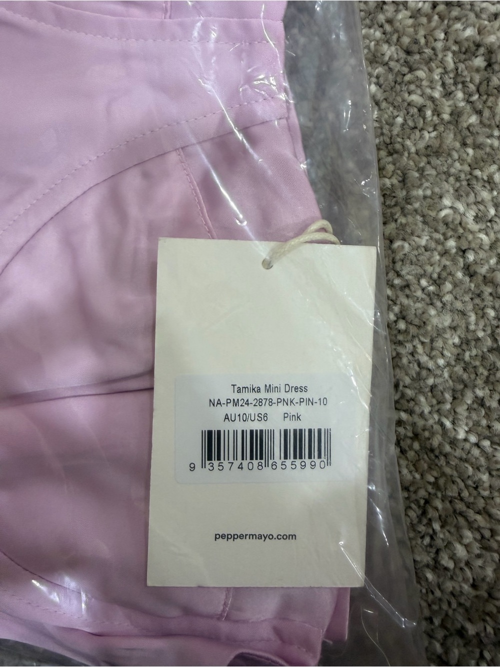 NWT Peppermayo Strapless Sweetheart Mini Dress in Pale Pink Size 6 - Picture 4 of 4